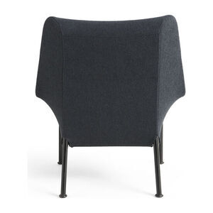 Hay - O2 Lounge Chair Sort pulverlakeret stål 4-benet fodstel Filtglider - Blød sort