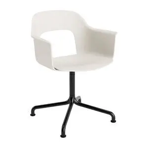 Hay - Layout Lænestol 251 Sort pulverlakeret aluminium 4-stjernet drejelig buefod Standard glider - Cremehvid