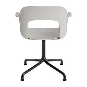 Hay - Layout Lænestol 251 Sort pulverlakeret aluminium 4-stjernet drejelig buefod Standard glider - Himmelgrå
