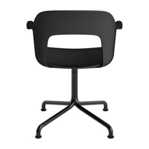 Hay - Layout Lænestol 251 Sort pulverlakeret aluminium 4-stjernet drejelig buefod Standard glider - Sort