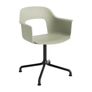 Hay - Layout Lænestol 251 Sort pulverlakeret aluminium 4-stjernet drejelig buefod Standard glider - Pastelgrøn