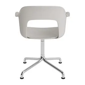 Hay - Layout Lænestol 251 Poleret aluminium 4-stjernet drejelig buefod Standard glider - Himmelgrå