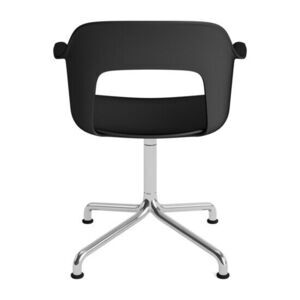 Hay - Layout Lænestol 251 Poleret aluminium 4-stjernet drejelig buefod Standard glider - Sort