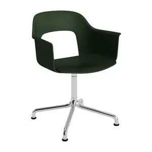 Hay - Layout Lænestol 251 Poleret aluminium 4-stjernet drejelig buefod Standard glider - Flaskegrøn
