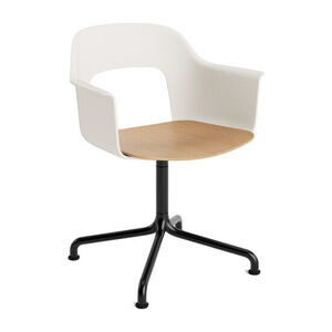 Hay - Layout Lænestol 252 Sort pulverlakeret aluminium 4-stjernet drejelig buefod Standard glider - Cremehvid