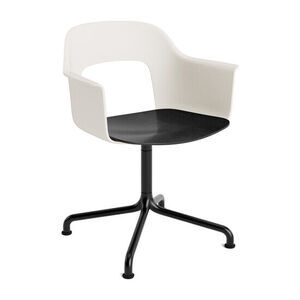 Hay - Layout Lænestol 252 Sort pulverlakeret aluminium 4-stjernet drejelig buefod Standard glider - Cremehvid