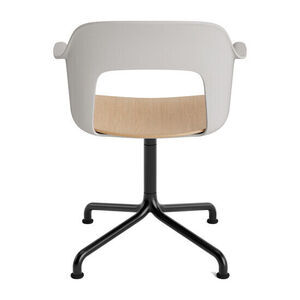 Hay - Layout Lænestol 252 Sort pulverlakeret aluminium 4-stjernet drejelig buefod Standard glider - Himmelgrå