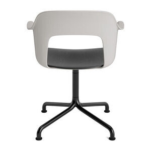 Hay - Layout Lænestol 252 Sort pulverlakeret aluminium 4-stjernet drejelig buefod Standard glider - Himmelgrå