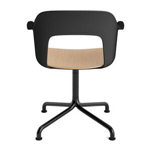 Hay - Layout Lænestol 252 Sort pulverlakeret aluminium 4-stjernet drejelig buefod Standard glider - Sort