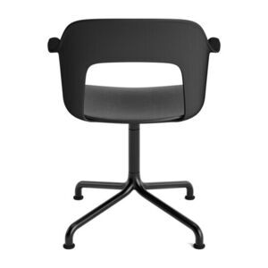 Hay - Layout Lænestol 252 Sort pulverlakeret aluminium 4-stjernet drejelig buefod Standard glider - Sort