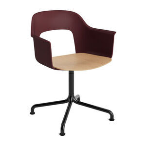Hay - Layout Lænestol 252 Sort pulverlakeret aluminium 4-stjernet drejelig buefod Standard glider - Bordeaux