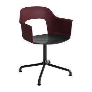 Hay - Layout Lænestol 252 Sort pulverlakeret aluminium 4-stjernet drejelig buefod Standard glider - Bordeaux