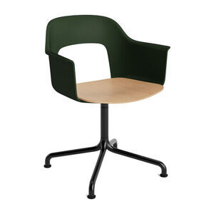 Hay - Layout Lænestol 252 Sort pulverlakeret aluminium 4-stjernet drejelig buefod Standard glider - Flaskegrøn