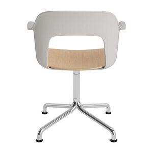 Hay - Layout Lænestol 252 Poleret aluminium 4-stjernet drejelig buefod Standard glider - Himmelgrå