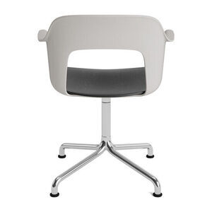 Hay - Layout Lænestol 252 Poleret aluminium 4-stjernet drejelig buefod Standard glider - Himmelgrå