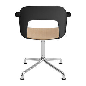 Hay - Layout Lænestol 252 Poleret aluminium 4-stjernet drejelig buefod Standard glider - Sort
