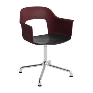 Hay - Layout Lænestol 252 Poleret aluminium 4-stjernet drejelig buefod Standard glider - Bordeaux