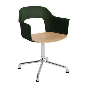 Hay - Layout Lænestol 252 Poleret aluminium 4-stjernet drejelig buefod Standard glider - Flaskegrøn