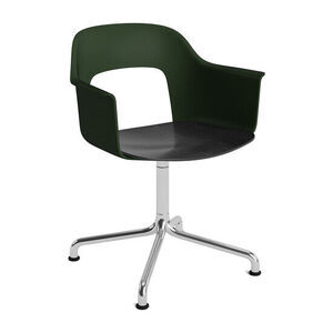 Hay - Layout Lænestol 252 Poleret aluminium 4-stjernet drejelig buefod Standard glider - Flaskegrøn