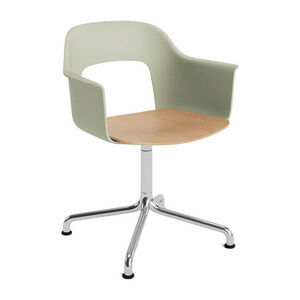 Hay - Layout Lænestol 252 Poleret aluminium 4-stjernet drejelig buefod Standard glider - Pastelgrøn