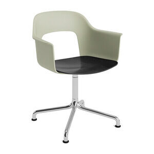 Hay - Layout Lænestol 252 Poleret aluminium 4-stjernet drejelig buefod Standard glider - Pastelgrøn