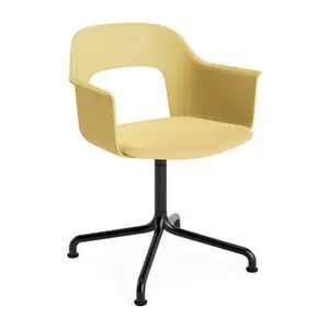 Hay - Layout Lænestol 253 Sort pulverlakeret aluminium 4-stjernet buet drejefod Standard glider - Biscotti
