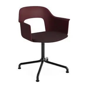 Hay - Layout Lænestol 253 Sort pulverlakeret aluminium 4-stjernet buet drejefod Standard glider - Bordeaux