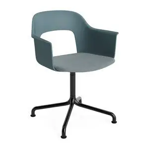 Hay - Layout Lænestol 253 Sort pulverlakeret aluminium 4-stjernet buet drejefod Standard glider - Ocean