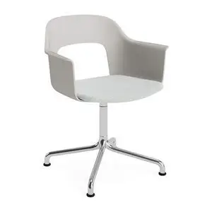 Hay - Layout Lænestol 253 Poleret aluminium 4-stjernet drejelig buefod Standard glider - Himmelgrå