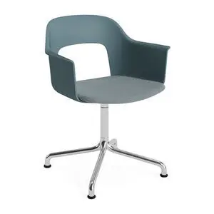 Hay - Layout Lænestol 253 Poleret aluminium 4-stjernet drejelig buefod Standard glider - Ocean