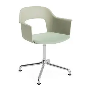 Hay - Layout Lænestol 253 Poleret aluminium 4-stjernet drejelig buefod Standard glider - Pastelgrøn