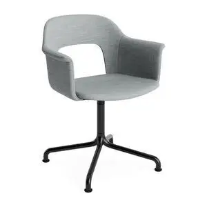 Hay - Layout Lænestol 254 Sort pulverlakeret aluminium 4-stjernet drejelig buefod Standard glider - Sort