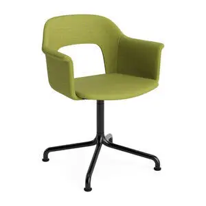 Hay - Layout Lænestol 254 Sort pulverlakeret aluminium 4-stjernet drejelig buefod Standard glider - Sort