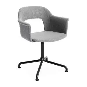 Hay - Layout Lænestol 254 Sort pulverlakeret aluminium 4-stjernet drejelig buefod Standard glider - Sort