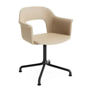 Hay - Layout Lænestol 254 Sort pulverlakeret aluminium 4-stjernet drejelig buefod Standard glider - Sort
