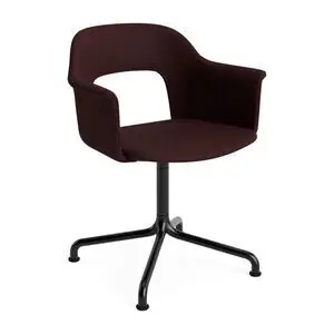 Hay - Layout Lænestol 254 Sort pulverlakeret aluminium 4-stjernet drejelig buefod Standard glider - Sort