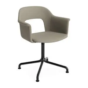 Hay - Layout Lænestol 254 Sort pulverlakeret aluminium 4-stjernet drejelig buefod Standard glider - Sort