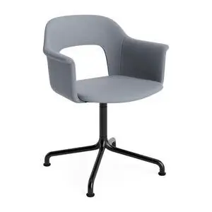 Hay - Layout Lænestol 254 Sort pulverlakeret aluminium 4-stjernet drejelig buefod Standard glider - Sort