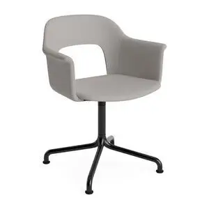 Hay - Layout Lænestol 254 Sort pulverlakeret aluminium 4-stjernet drejelig buefod Standard glider - Sort