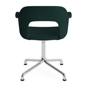 Hay - Layout Lænestol 254 Sort pulverlakeret aluminium 4-stjernet drejelig buefod Standard glider - Sort
