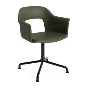 Hay - Layout Lænestol 254 Sort pulverlakeret aluminium 4-stjernet drejelig buefod Standard glider - Sort
