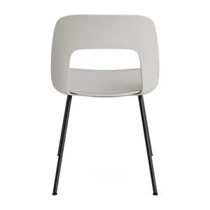 Hay - Layout Chair 111 Sort pulverlakeret stål 4-benet fod Standard glider - Himmelgrå