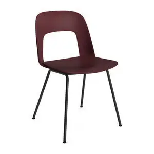 Hay - Layout Chair 111 Sort pulverlakeret stål 4-benet fod Standard glider - Bordeaux