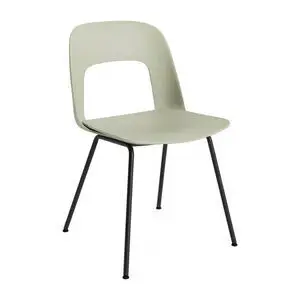 Hay - Layout Chair 111 Sort pulverlakeret stål 4-benet fod Standard glider - Pastelgrøn