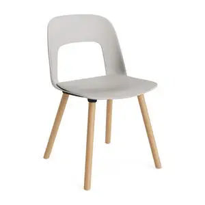 Hay - Layout Chair 121 Lakeret massiv eg 4-benet fod Standard glider - Himmelgrå