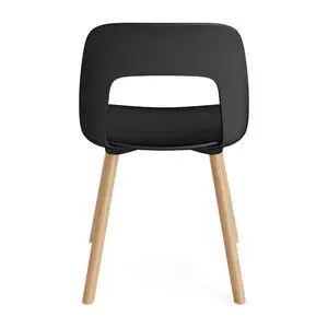 Hay - Layout Chair 121 Lakeret massiv eg 4-benet fod Standard glider - Sort