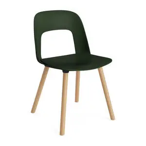 Hay - Layout Chair 121 Lakeret massiv eg 4-benet fod Standard glider - Flaskegrøn
