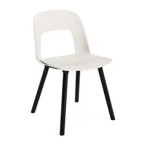 Hay - Layout Chair 121 Sortlakeret massiv eg 4-benet fod Standard glider - Cremehvid