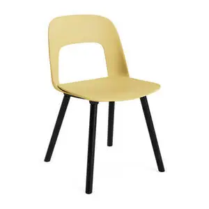 Hay - Layout Chair 121 Sortlakeret massiv eg 4-benet fod Standard glider - Biscotti