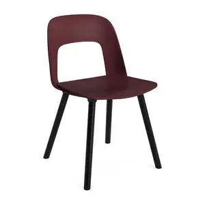 Hay - Layout Chair 121 Sortlakeret massiv eg 4-benet fod Standard glider - Bordeaux